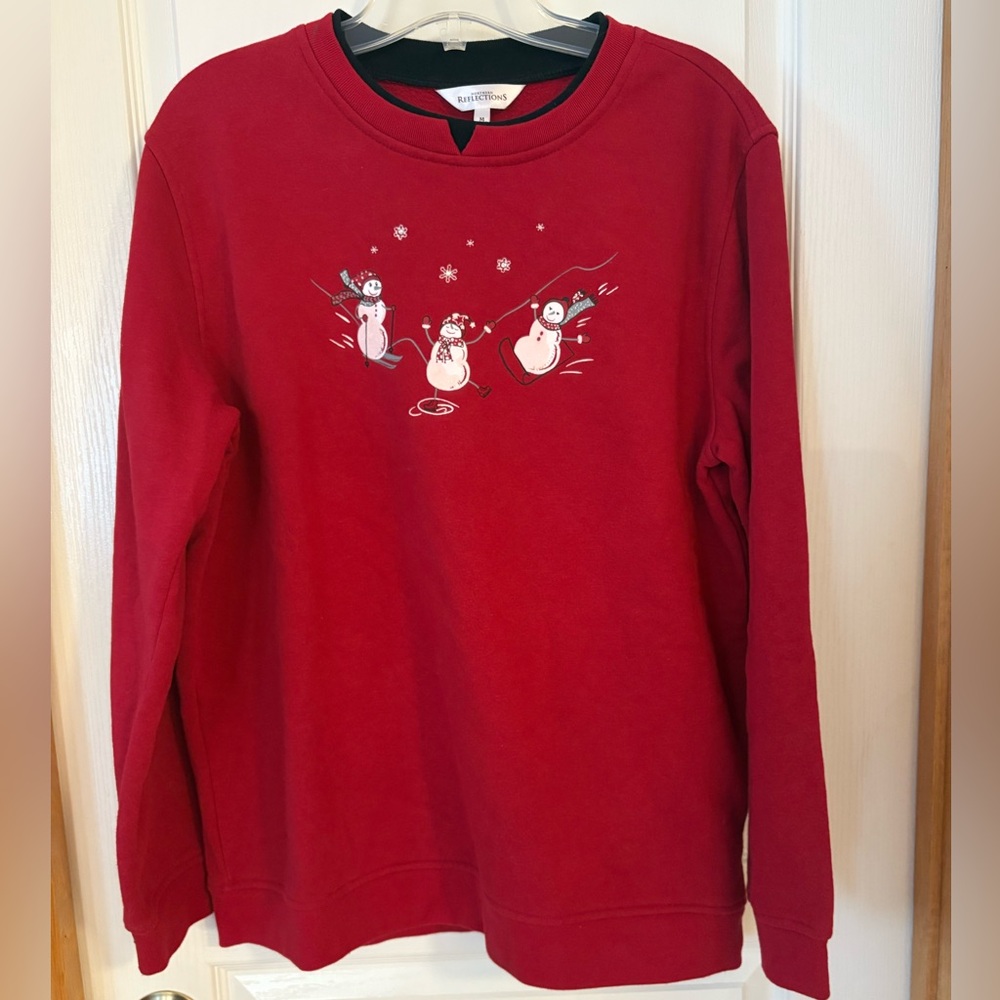 Sweater Sweatshirt Snowman Red Cosy Comfortable Cute